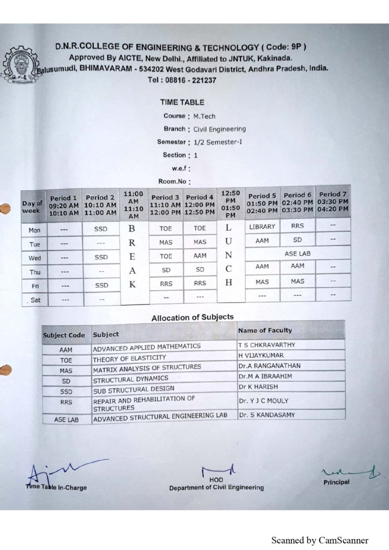 Timetables